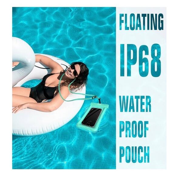 🔥NEPHI IP68 Waterproof Phone Pouch 2 Pack-Up to Aqua Green2 Pack BNWT🔥 - Picture 2 of 8